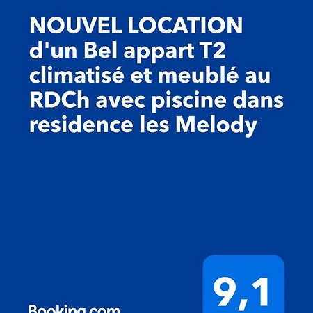 Nouvel Location D'un Bel T2 Climatisé Et Meublé Au Rdch Avec Piscine Dans Les Melody